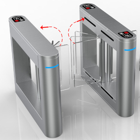 IP54 600mm パセージ RS485/TCP/IP インターフェースのステンレス鋼スイングゲート